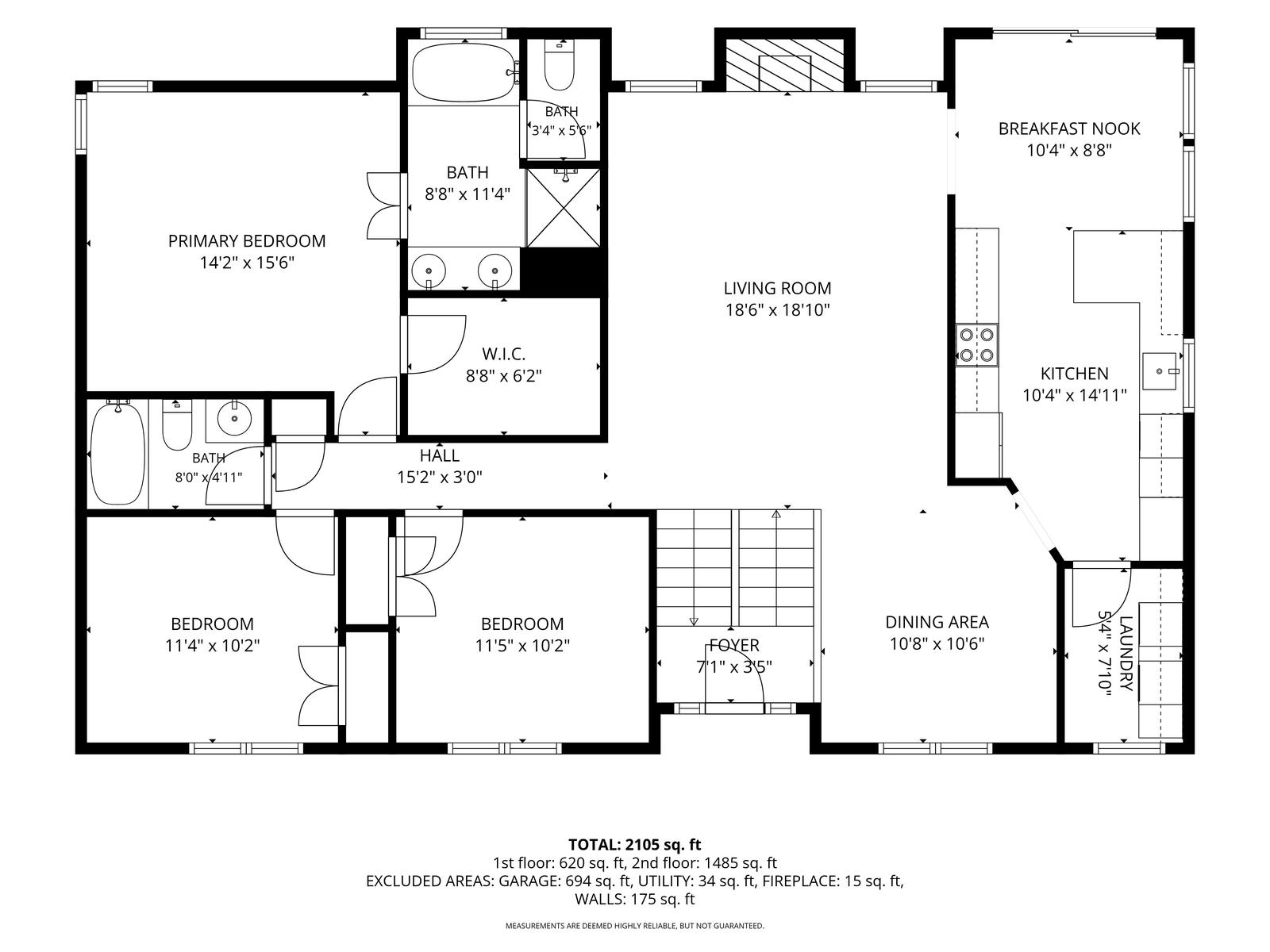 Floor plan with every room measured