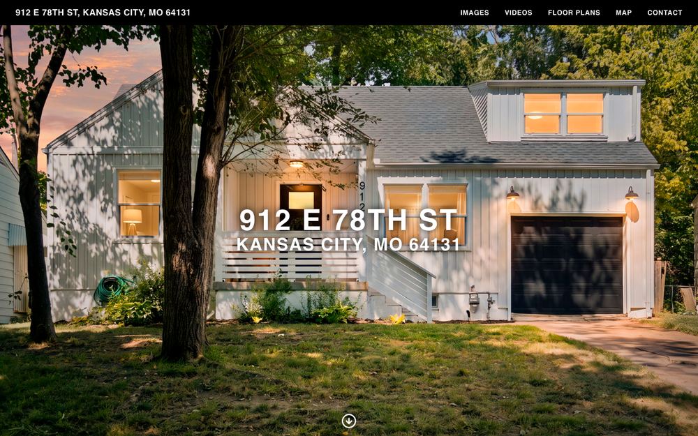 Property website for 912 E 78th St, Kansas City, on desktop